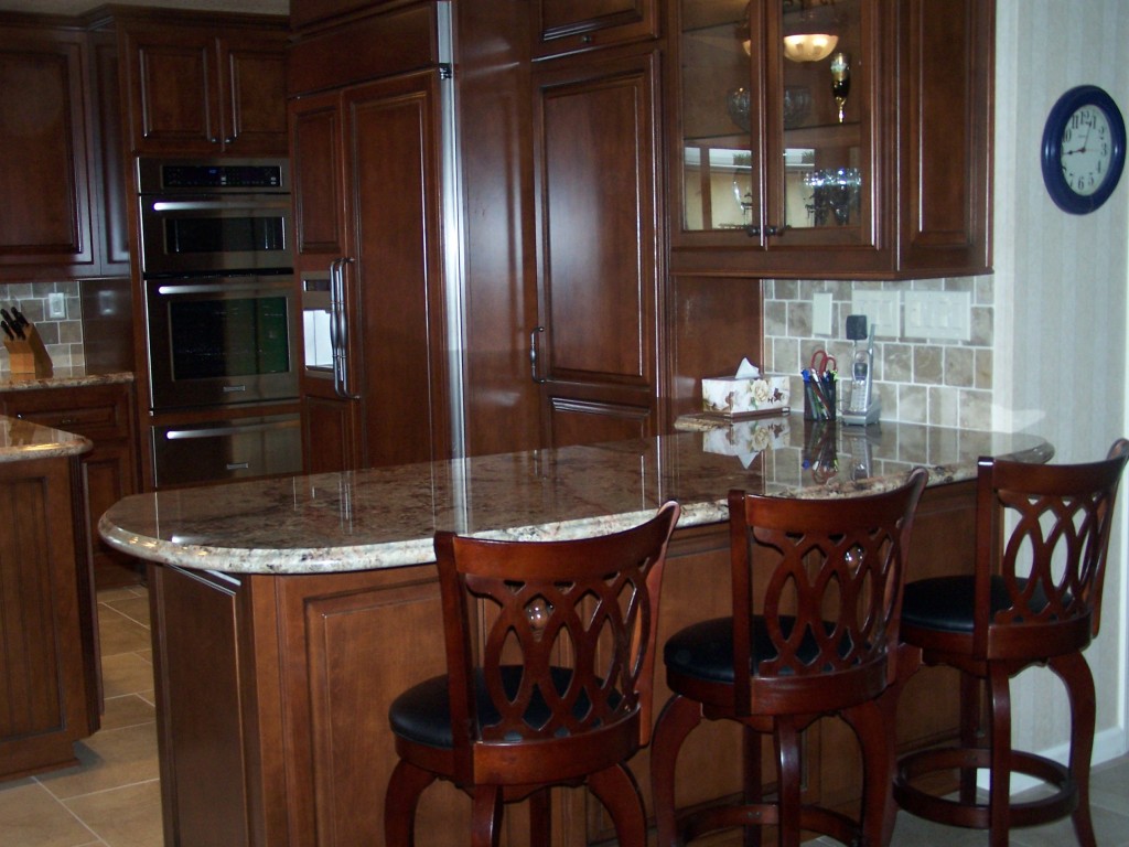 photos of kitchen breakfast bars with dining room