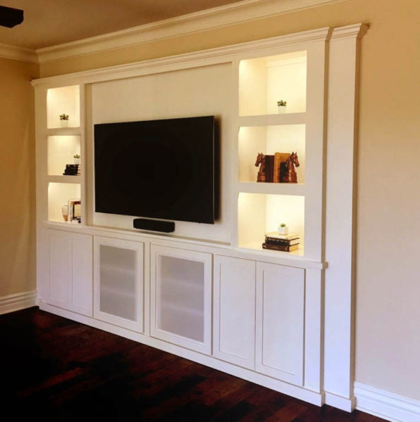 After cabinet magic - A beautiful built in entertainment center.