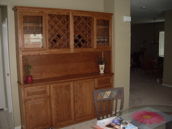 Oak built in cabinets