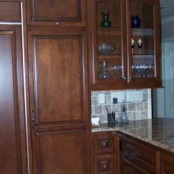 Custom kitchen with glass doors