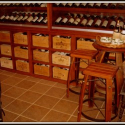 Cases of specialty wines.