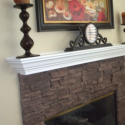 White lacquer fireplace mantel
