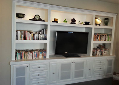 White built in cabinets