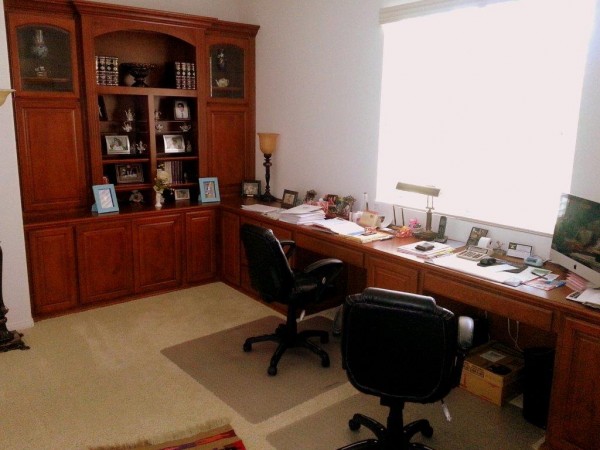 Dual workstation home office furniture