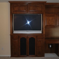 Built in entertainment center and desk combo.
