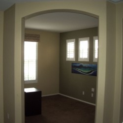 Before the installation of a built in home office in Corona, CA