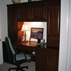 Closet conversion in master bedroom to custom home office