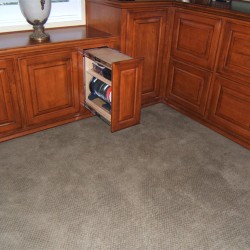 Built in storage in home office cabinets