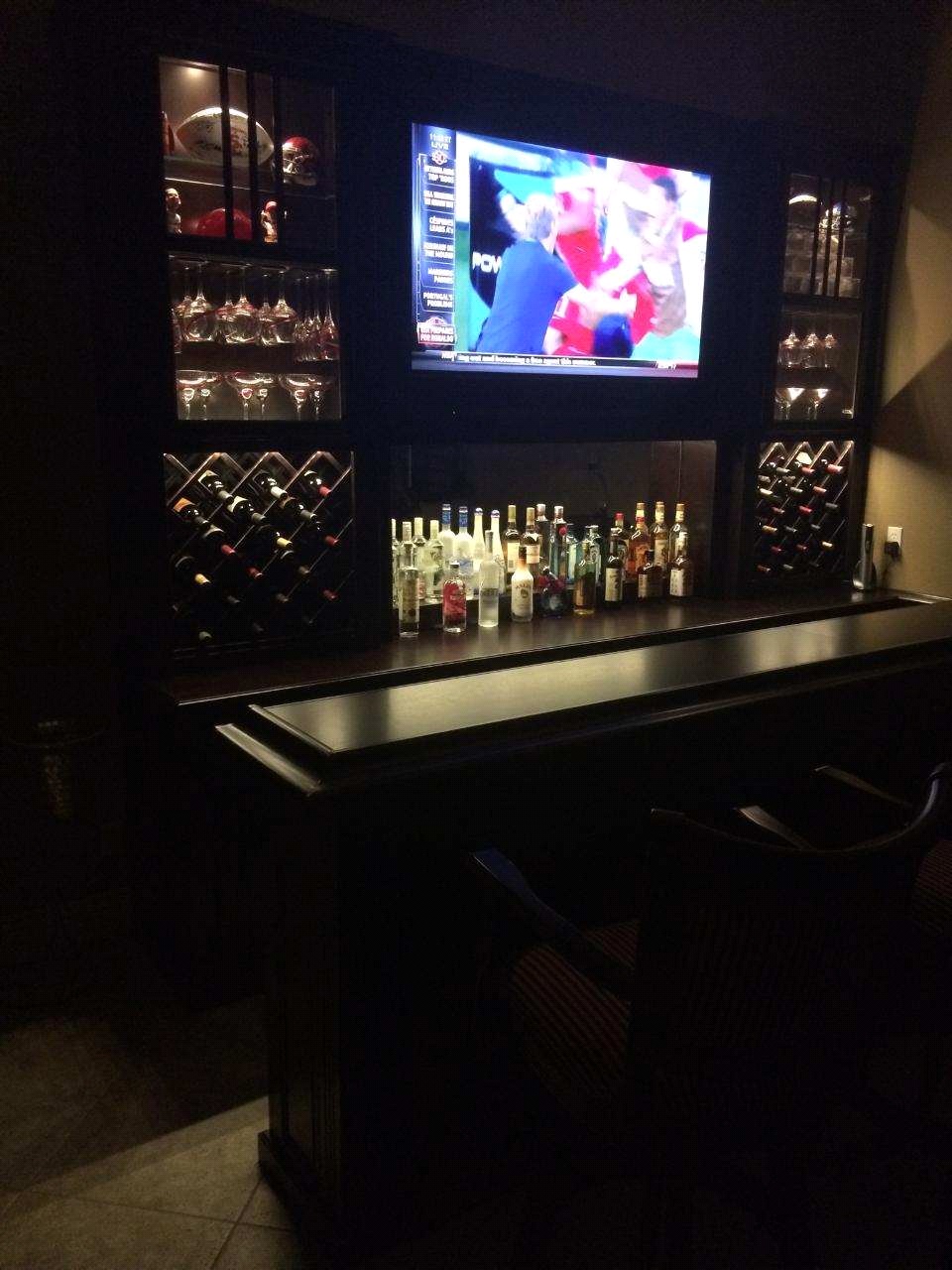 South Corona California family’s new Custom Bar room is well lit tonight