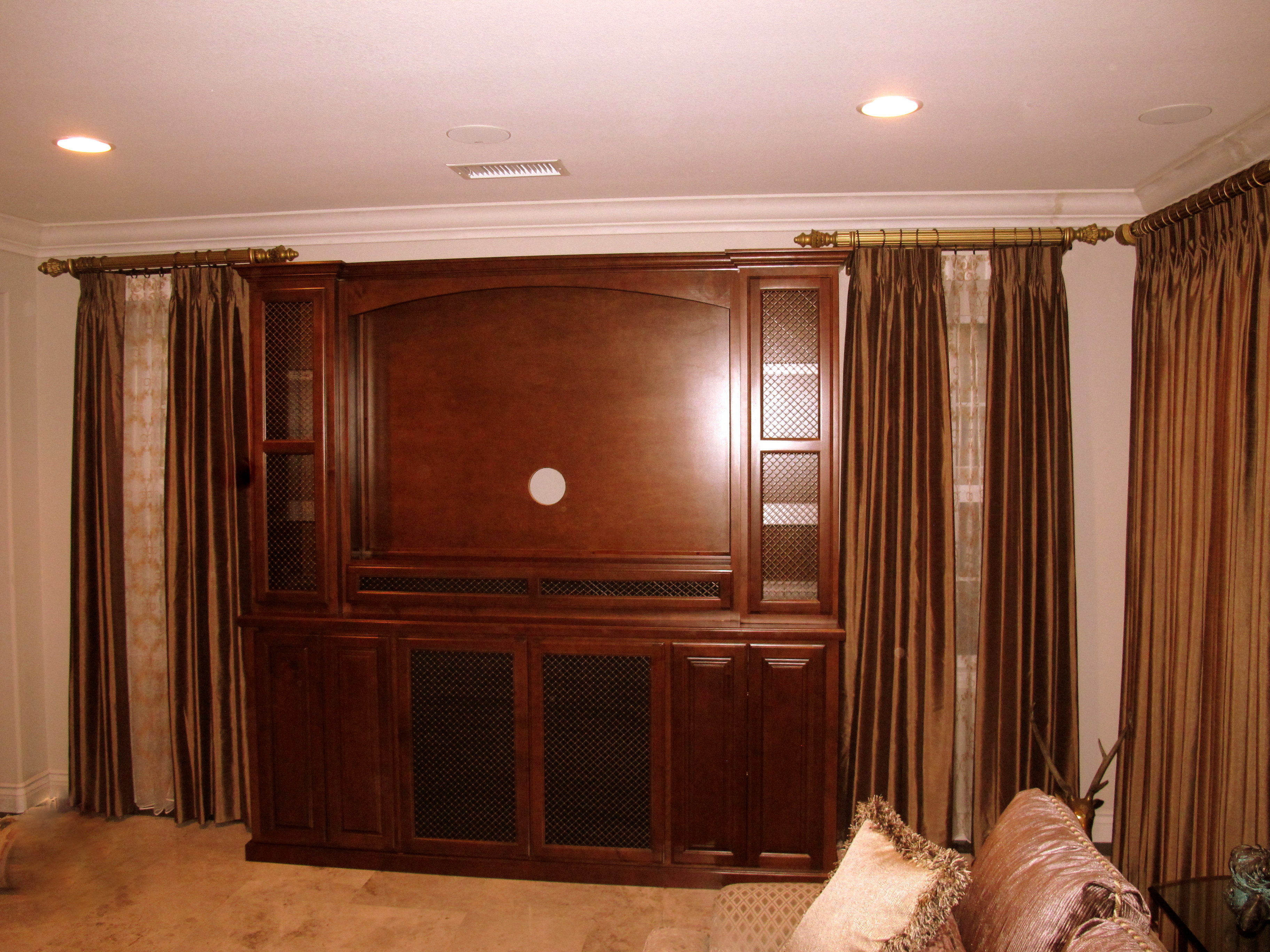 Large Corner Custom Cabinet In Living Room Ideas