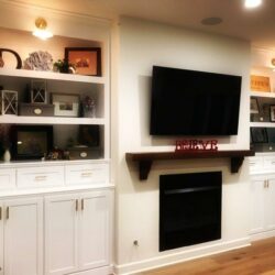 These stunning dual display cabinets were constructed from C&L White Maple.